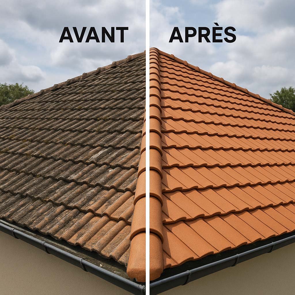 nettoyage toiture avant aprés